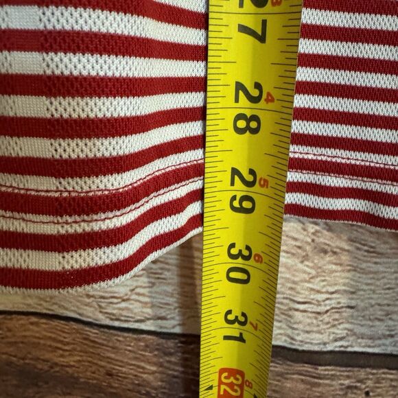 Ping Collection Polo Shirt Large Red Striped Dry Fiber Dynamics Golf Outdoors - Picture 7 of 8